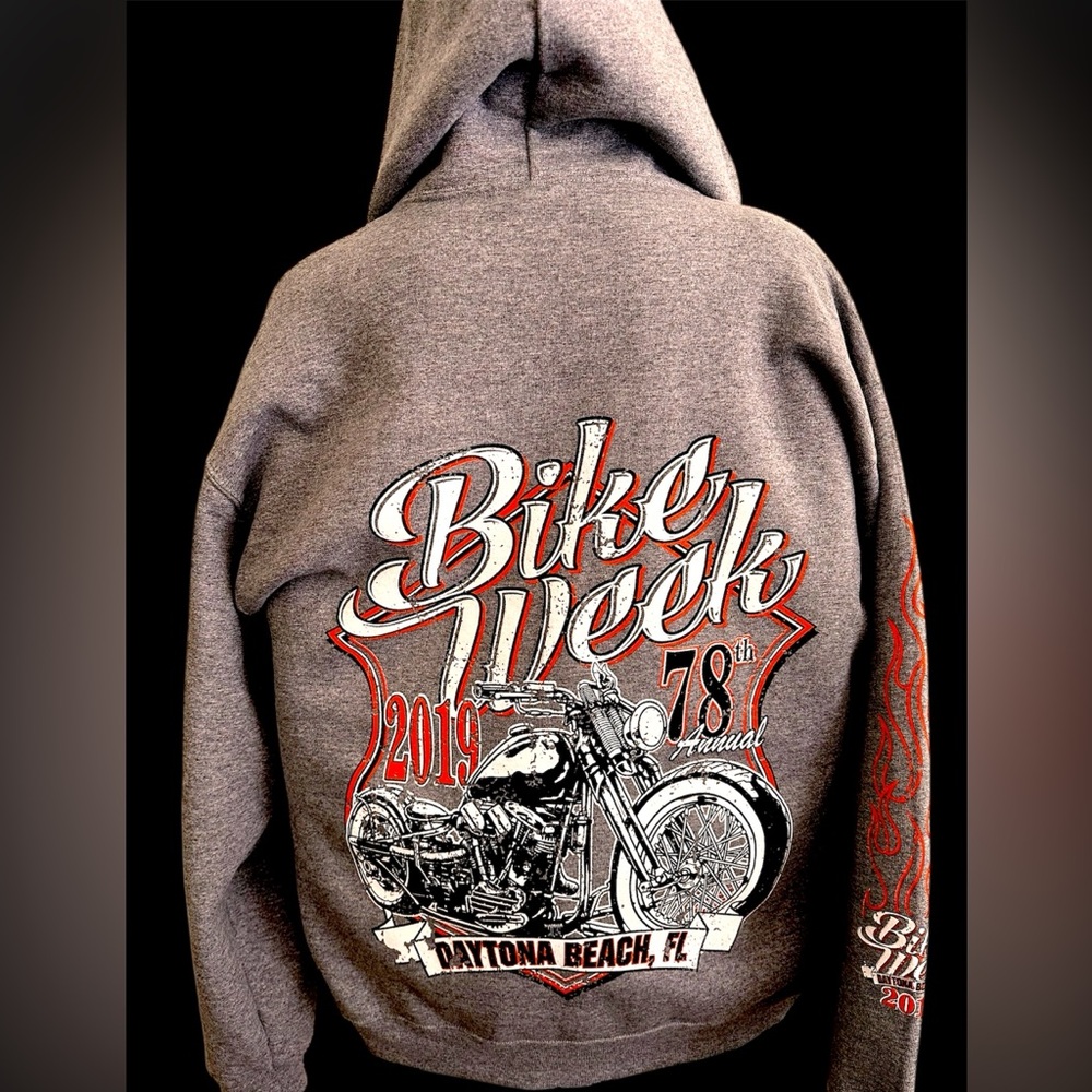 Daytona Beach Bike Week Hooded Zip Sweatshirt